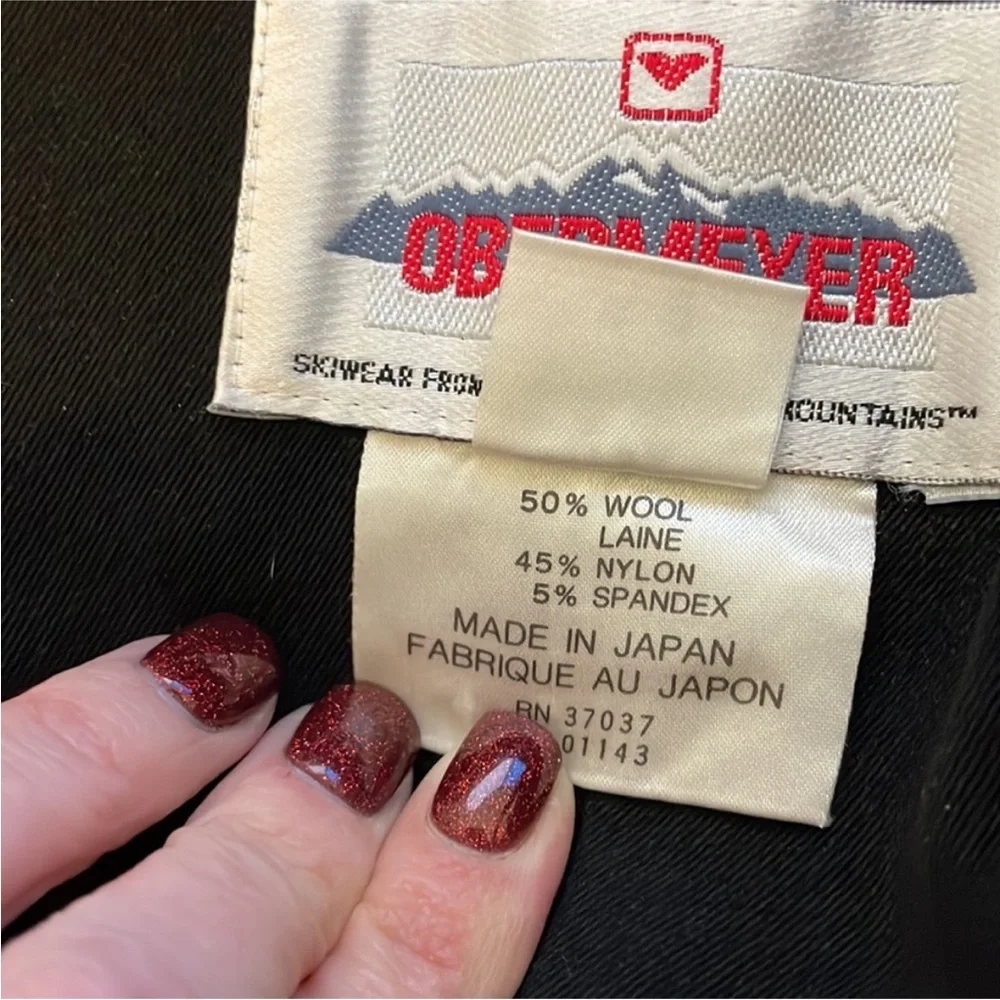 Obermeyer Vintage Black Overall One Piece Bib Stirrup Snow Suit Wool blend 6R - Picture 6 of 7